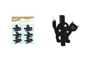 kolíček dřevěný halloween kočka 6ks/4,8cm XC20181007 8885857