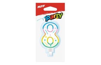 dortová svíčka č. 8 duhová 8800061