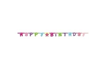 Happy Birtday girlanda 180 cm růžová