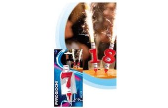 Dortová fontána bílo-červená pruhovaná číslo 7