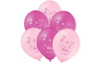 Balónky 2.narozeniny růžový slon 6 ks