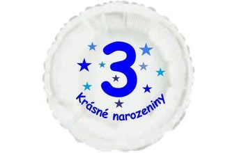 Krásné 3. narozeniny fóliový balónek kruh pro kluky