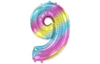 Balón foliový číslice DUHOVÁ 115 cm - 9