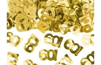 Metalické konfety číslo 60 - zlaté - 15 g