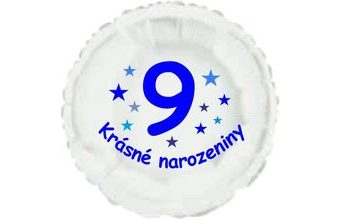 Krásné 9. narozeniny fóliový balónek kruh pro kluky