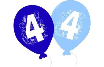 Balonky narozeniny 5ks s číslem 4 pro kluky-