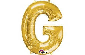 Písmeno G zlatý foliový balónek 81 cm x 63 cm