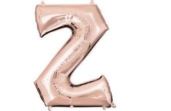Písmeno Z růžovo-zlaté foliový balónek 83 cm