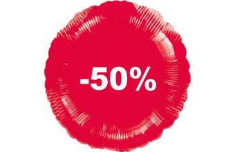 Balónek fóliový červený -50%