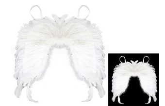 Křídla andělská s peřím - dětská( rozpětí křídel 45 cm, délka 30 cm a šířka 18 cm.