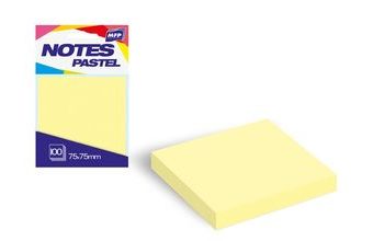 bloček samolepící 75x75mm 100 listů žlutý pastelový 7500894