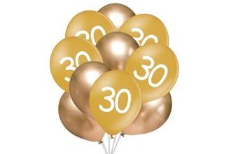 Balónky 30 narozeniny zlaté 10 ks 30 cm mix