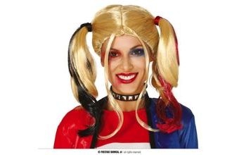 Blond paruka s barevnými copy - Harley Quinn