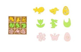 dřevěné dekorace 3cm/27ks box XC20190791-8 mix 2221414