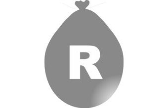 Balónek písmeno R stříbrné