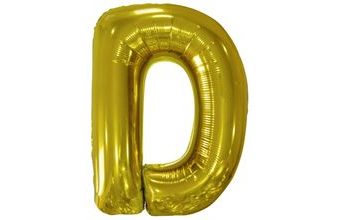 Písmeno D zlatý foliový balónek 86 cm Amscan