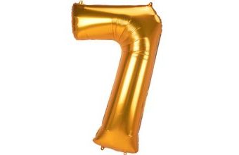 Obří balónek číslo 7 zlatý 134 cm x 83 cm