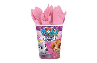 Kelímky papírové 8ks Paw Patrol růžové 250 ml