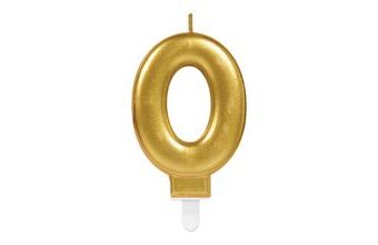 Svíčka číslo 0 zlatá