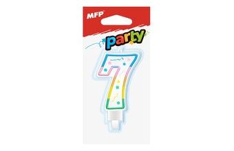 dortová svíčka č. 7 duhová 8800060