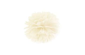 Papírový pompom 25 cm - KRÉMOVÁ