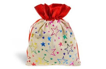 sáček textil vánoční hvězdy 18x23cm 5800737