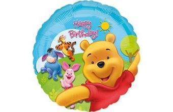 Foliový balonek Medvídek Pú šťastné narozeniny 45cm
