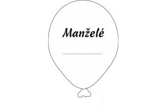 Svatební balónky Manželé s popisem černý potisk 5ks +fix na balónky