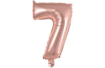 Balónek foliový narozeniny číslo 7 růžovo-zlaté 35cm Amscan