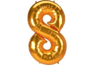 Obří balónek číslo 8 zlatý 134 cm x 78 cm