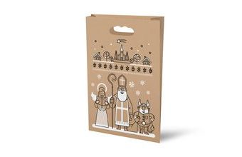 taška Mikuláš papír hnědý 26x41x11cm 5251202