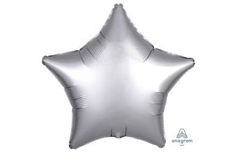 Balónek hvězda foliová satén stříbrná Anagram
