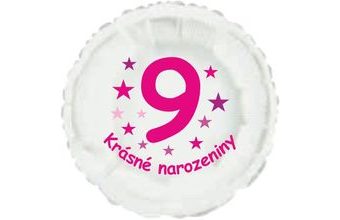 Krásné 9. narozeniny fóliový balónek kruh pro holky