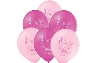 Balónky 3.narozeniny růžový slon 6 ks