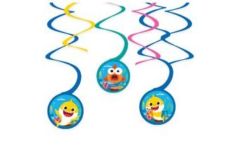 Baby Shark závěsné dekorace papírové 6 ks