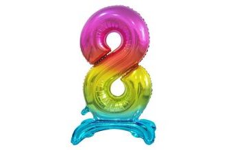 Balón foliový číslice DUHOVÁ na podstavci, 74 cm - 8