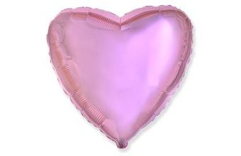 Balón foliový 45 cm Srdce světle růžové metalické