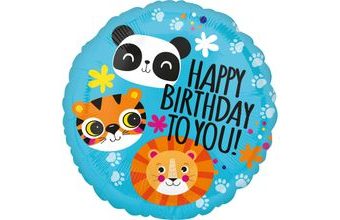 Balónek panda, tygr a lev k narozeninám 42 cm Amscan