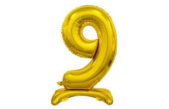 Balón foliový číslice ZLATÁ na podstavci, 74 cm - 9