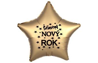 Balónek fóliový Šťastný NOVÝ ROK zlatá hvězda