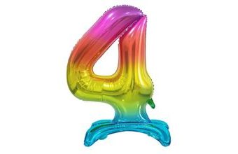 Balón foliový číslice DUHOVÁ na podstavci, 74 cm - 4