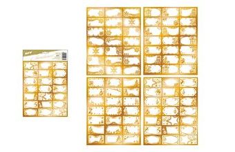 samolepky na dárky vánoční zlaté 200x300mm/21ks 8885875