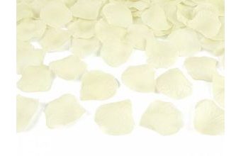 Okvětní lístky růží textilní - krémové 100ks