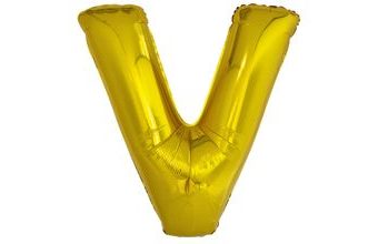 Písmeno V zlatý foliový balónek 86 cm amscan