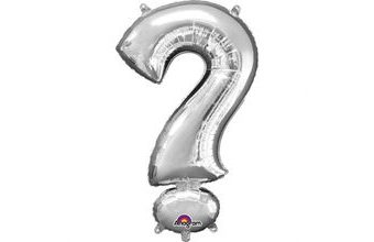 Symbol ? stříbrný foliový balónek 27cm x 40 cm