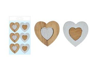 srdce 6ks dřevo 4cm v sáčku 8886009