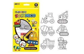 Barvy na sklo sada 6 ks 6421 10,5 ml + 6 sklíček STAVEBNÍ STROJE