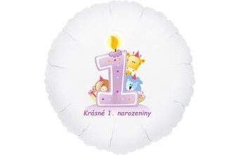 Krásné 1. narozeniny fóliový balónek kruh pro holky