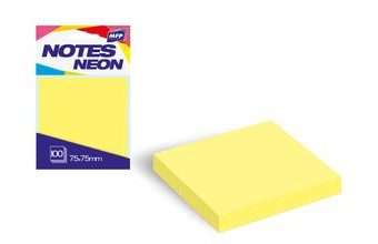 bloček samolepící 75x75mm 100 listů žlutý neon 7500889