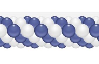 Balónková girlanda modrá chrpa - bílá 3 m